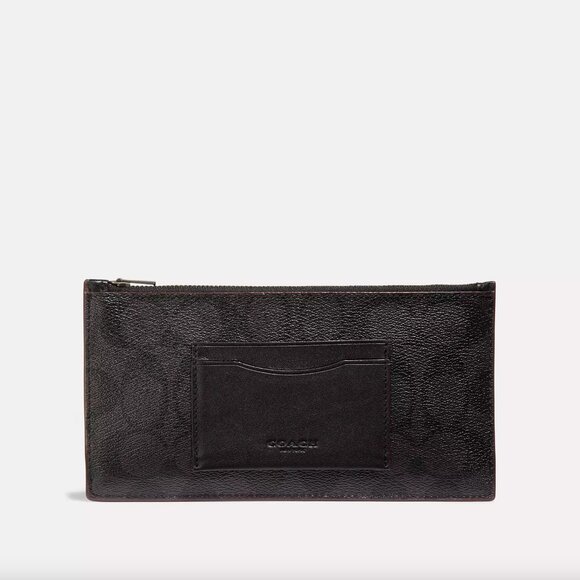 Coach Other - Coach Monogram Black Grey Zip Phone Wallet In Signature Canvas